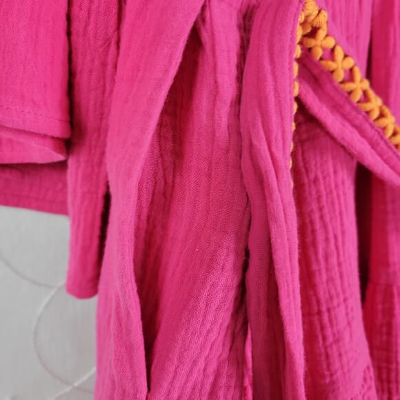 Scoop Womens Dress Sz 3XL Bright Pink 3/4 Sleeve Lace Detail Tiered Mini Belted‎ - Picture 5 of 14